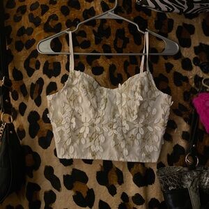 Elegant White Floral Embroidered Women's Top